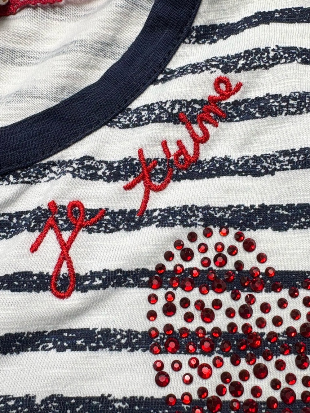 NEW Soft Surroundings Lots of Love Striped 3/4 SIv Je Taime Knit Tunic XS - Picture 4 of 10